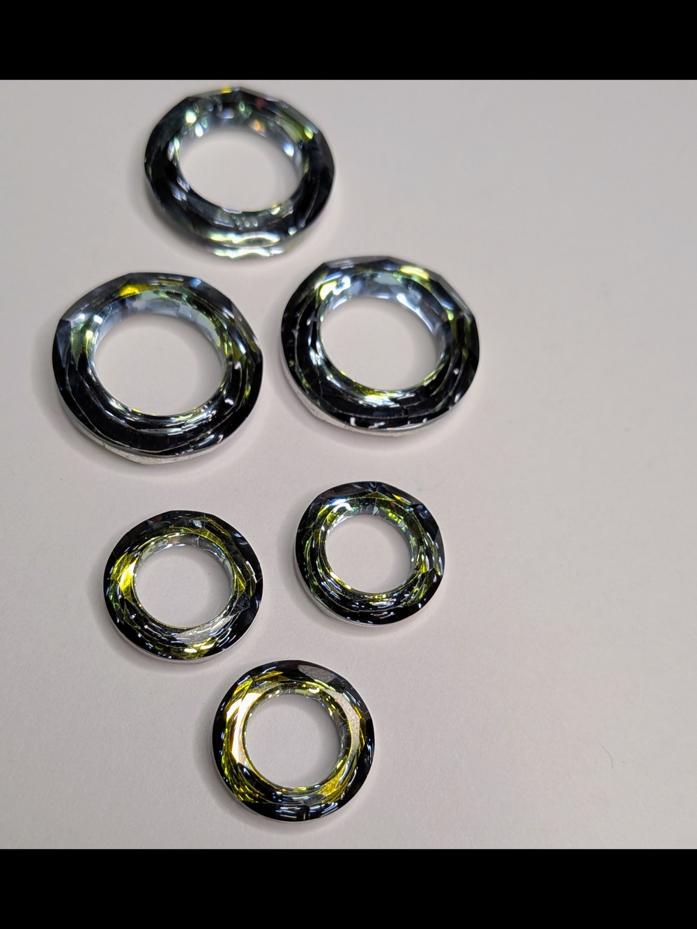 Retired Swarovski 4139 Cosmic Ring 14mm and 20mm Crystal Sahara Genuine Lot of 6